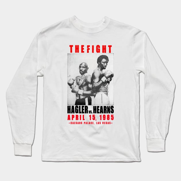 Retro Hagler vs Hearns Boxing Fight Long Sleeve T-Shirt by Woops